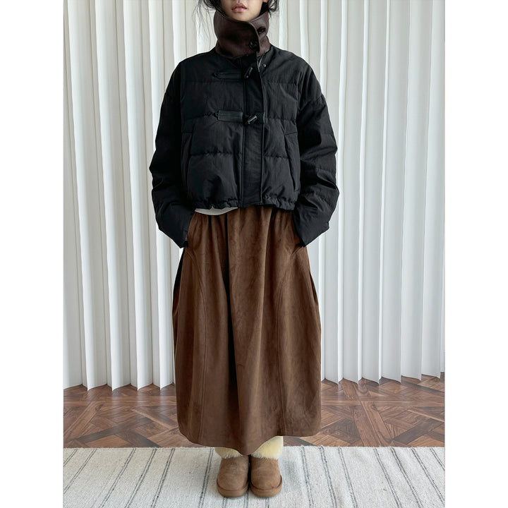 Women's short padded quilted jacket with teddy collar Mune Fashion