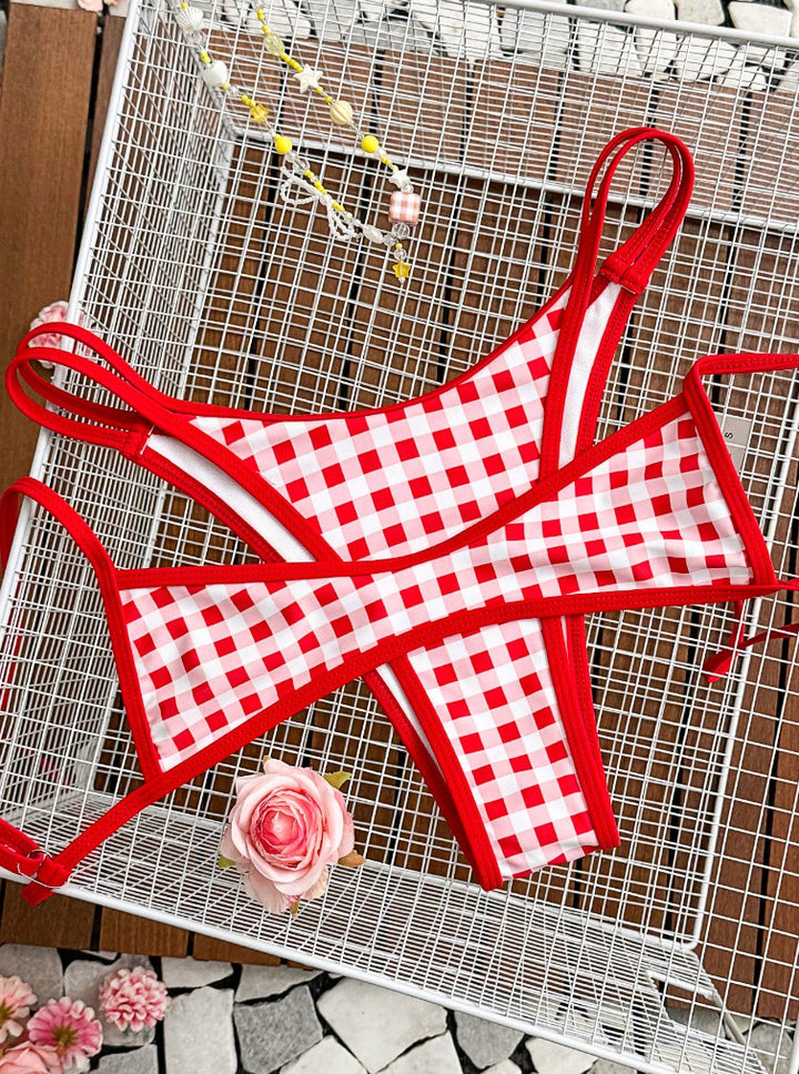 Ladies Checked Bikini Top Mune Fashion