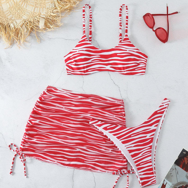 Women's Bikini Set with Elegant Reversible Wrap Skirt Look Mune Fashion