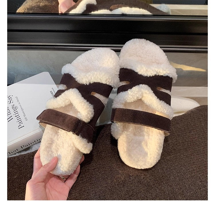 Women’s teddy-lined mules with adjustable straps Mune Fashion