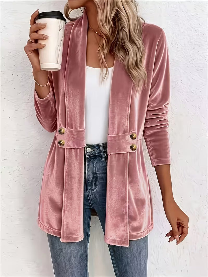 Women Elegant Velvet Blazer Mune Fashion