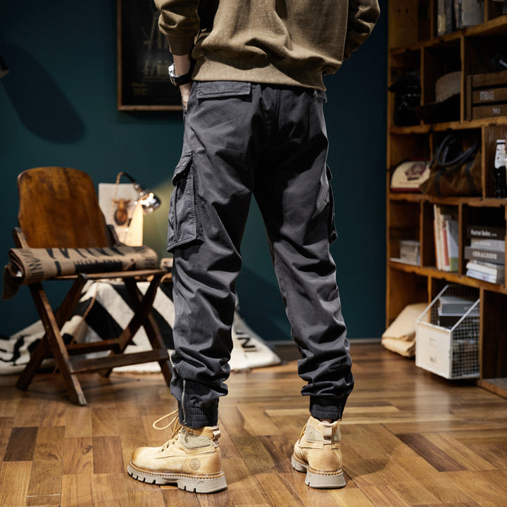Herren Cargo-Joggerhose mit elastischem Bund, mehreren Utility-Taschen und gerippten Abschlüssen Mune Fashion