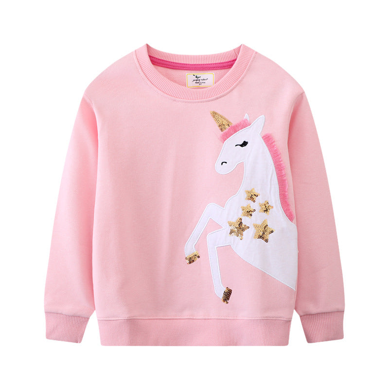 Girl's sweatshirt with glittering unicorn motif Mune Fashion