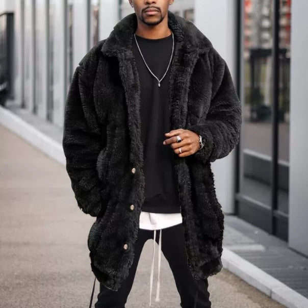 Men's Fashionable Teddy Jacket with Zippable Pockets and High Thermal Insulation Mune