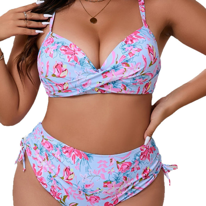 Ladies High-Waisted Bikini Set with Sophisticated Knot Design Mune Fashion