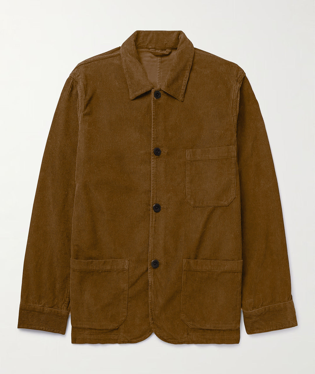Men's Cord Worker Jacket with Shirt Collar and Patch Pockets Mune Fashion
