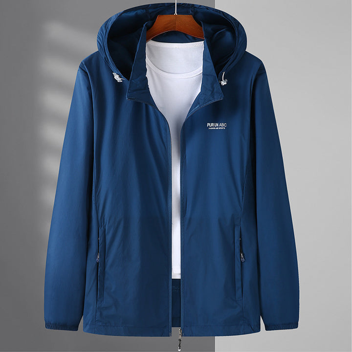 Men's Ultralight Packable Hooded Outdoor Jacket with Two-Way Zipper Mune Fashion