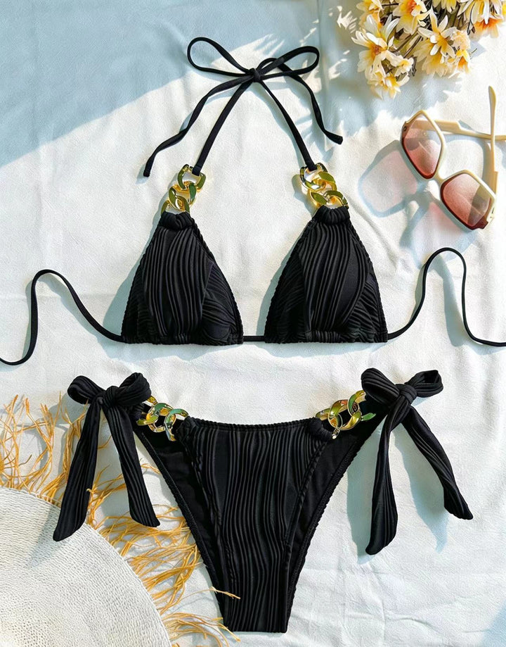Women's Triangle Bikini with sophisticated chain details Mune Fashion