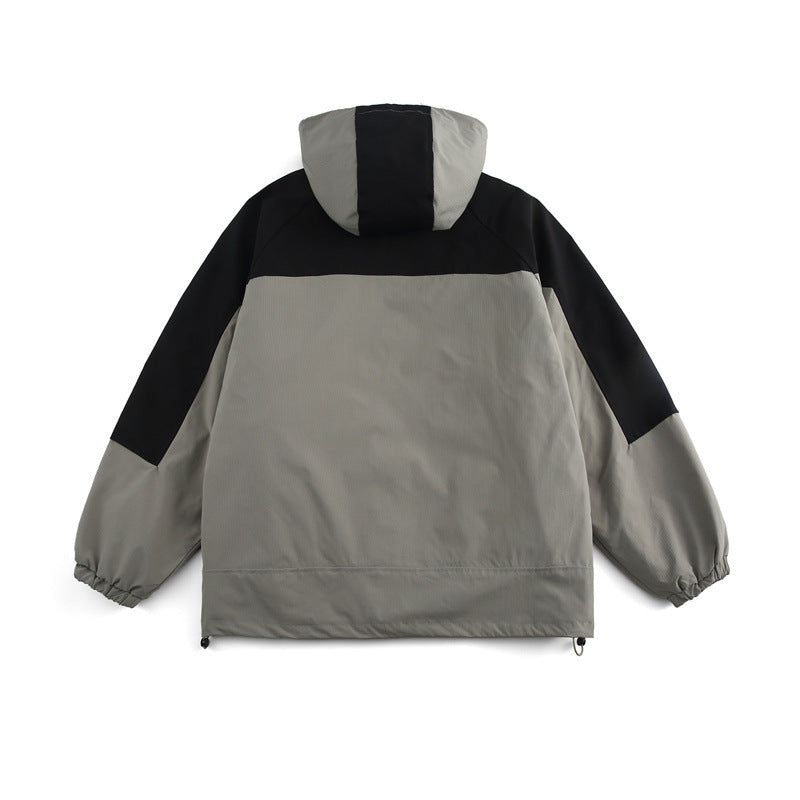 Unisex Boxy-Technical Hooded Jacket with Raglan Sleeves, Water-Repellent Shell and Drawstring Hem Mune Fashion