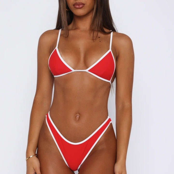 Women's triangle bikini with fashionable contrast seams Mune Fashion