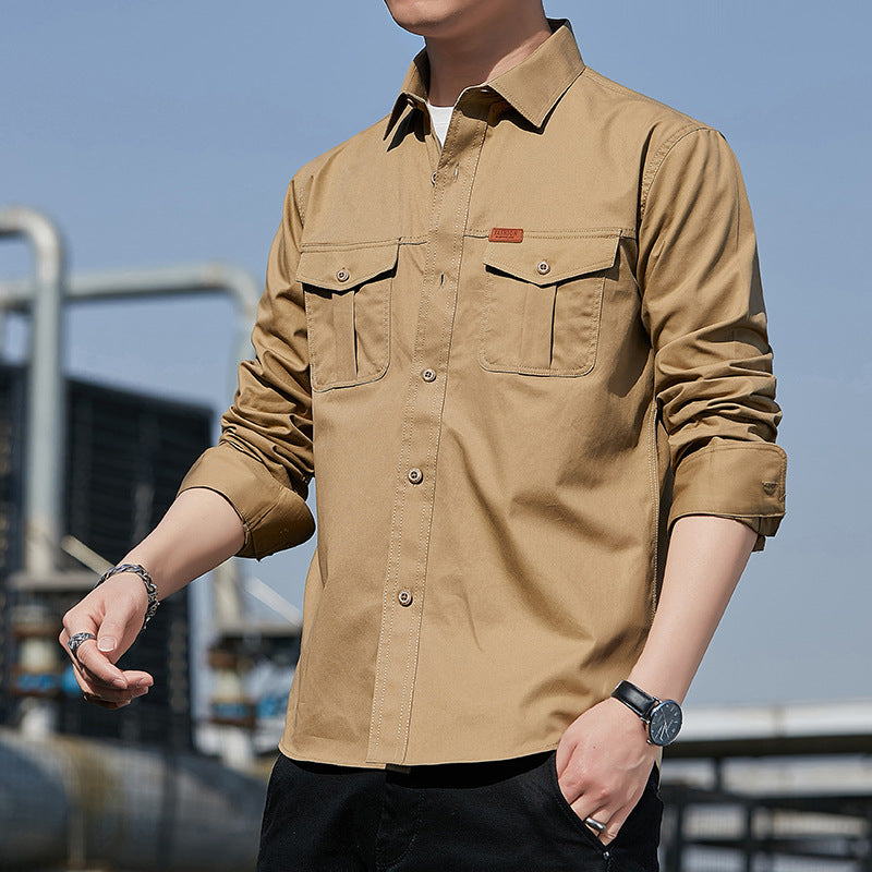 Men's lightweight utility overshirt made of cotton canvas with chest flap pockets Mune Fashion