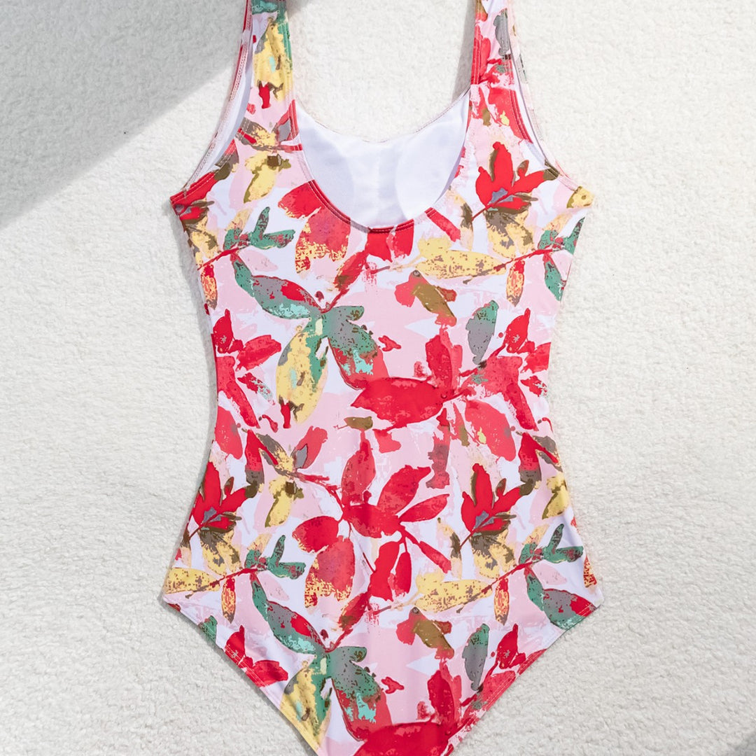 Women's One-Piece Swimsuit with Floral Pattern Mune Fashion