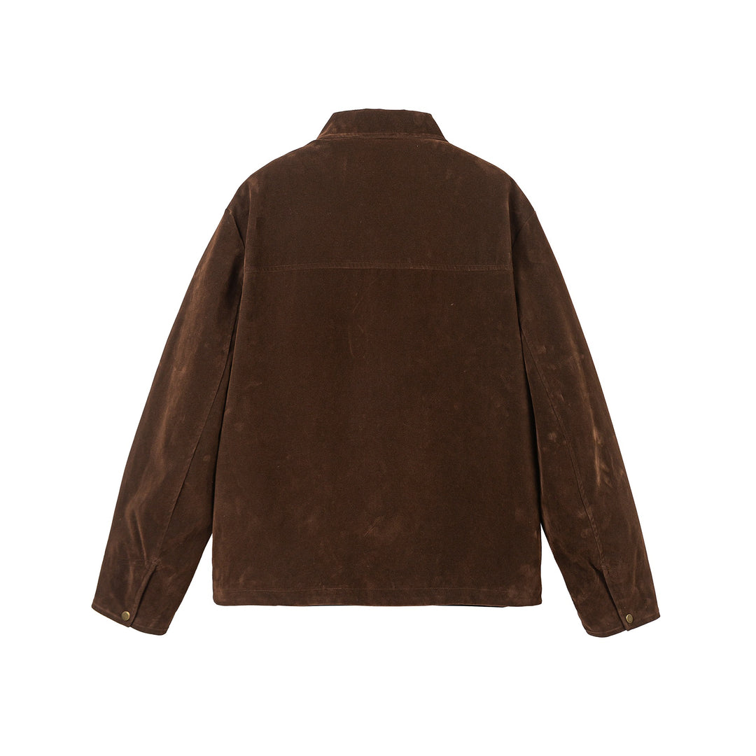 Men's short jacket in velour look with decorative metal fittings Mune Fashion