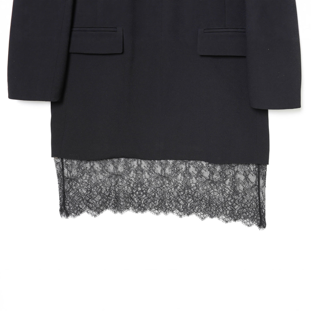 Women's tailored long blazer with pointed hem and patch pockets Mune Fashion
