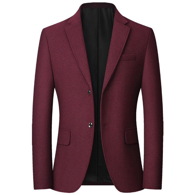 Men's tailored wool blend blazer with notch lapels and elegant button closure Mune Fashion