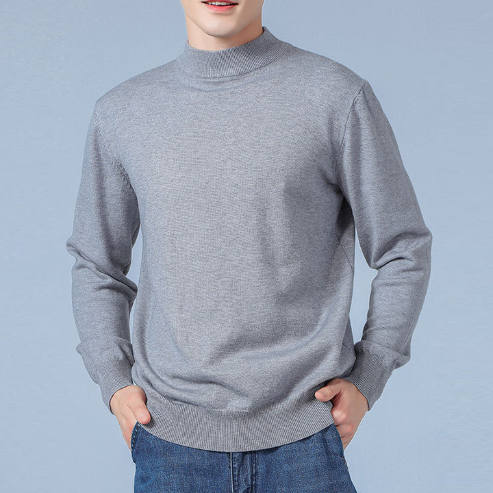 Men's Fine Mockneck Sweater made of high-quality fine knit with ribbed finishes Mune Fashion