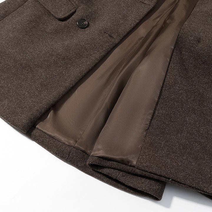 Men's double-breasted wool blend blazer coat with shawl collar and flap pockets Mune Fashion