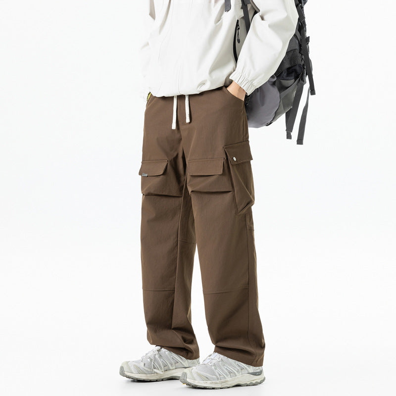 Herren Cargohose im Relaxed-Fit mit elastischem Tunnelzugbund und multifunktionalen Klapp- sowie Reißverschlusstaschen Mune Fashion