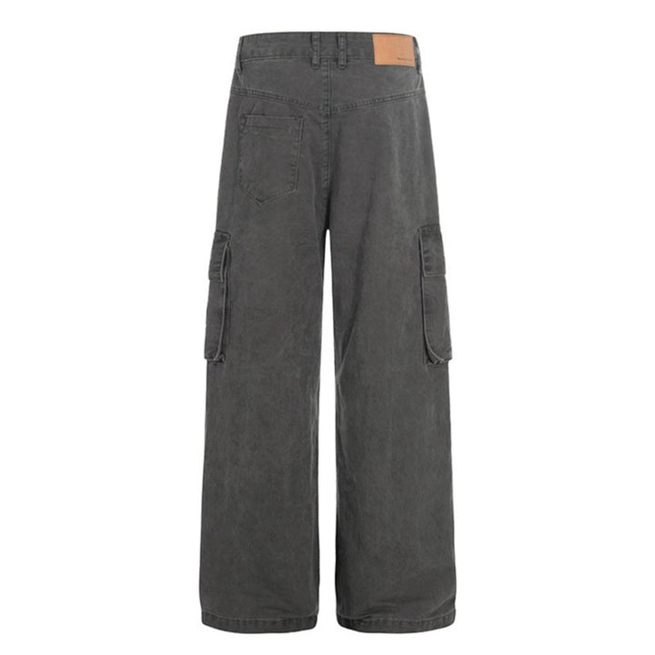 Women High-Waisted Utility Cargo Pants in Worn Look with Wide Leg Mune Fashion