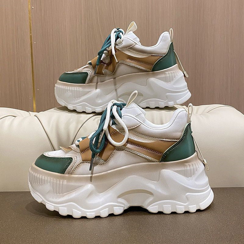 Women's Fashionable Chunky Sneakers with Breathable Mesh Upper and Sturdy Profile Mune Fashion
