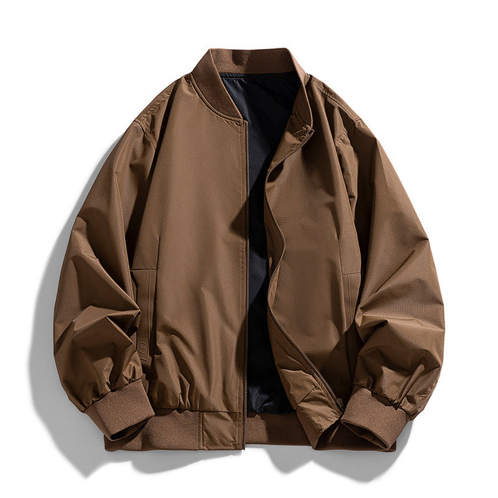 Men's  relaxed-fit zip-front utility jacket with ribbed collar elastic hem Mune Fashion