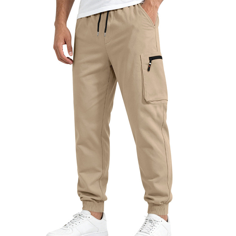 Men's Multifunctional Slim Jogging Pants with Cargo Pocket, Elastic Drawstring and Ribbed Cuffs Mune Fashion