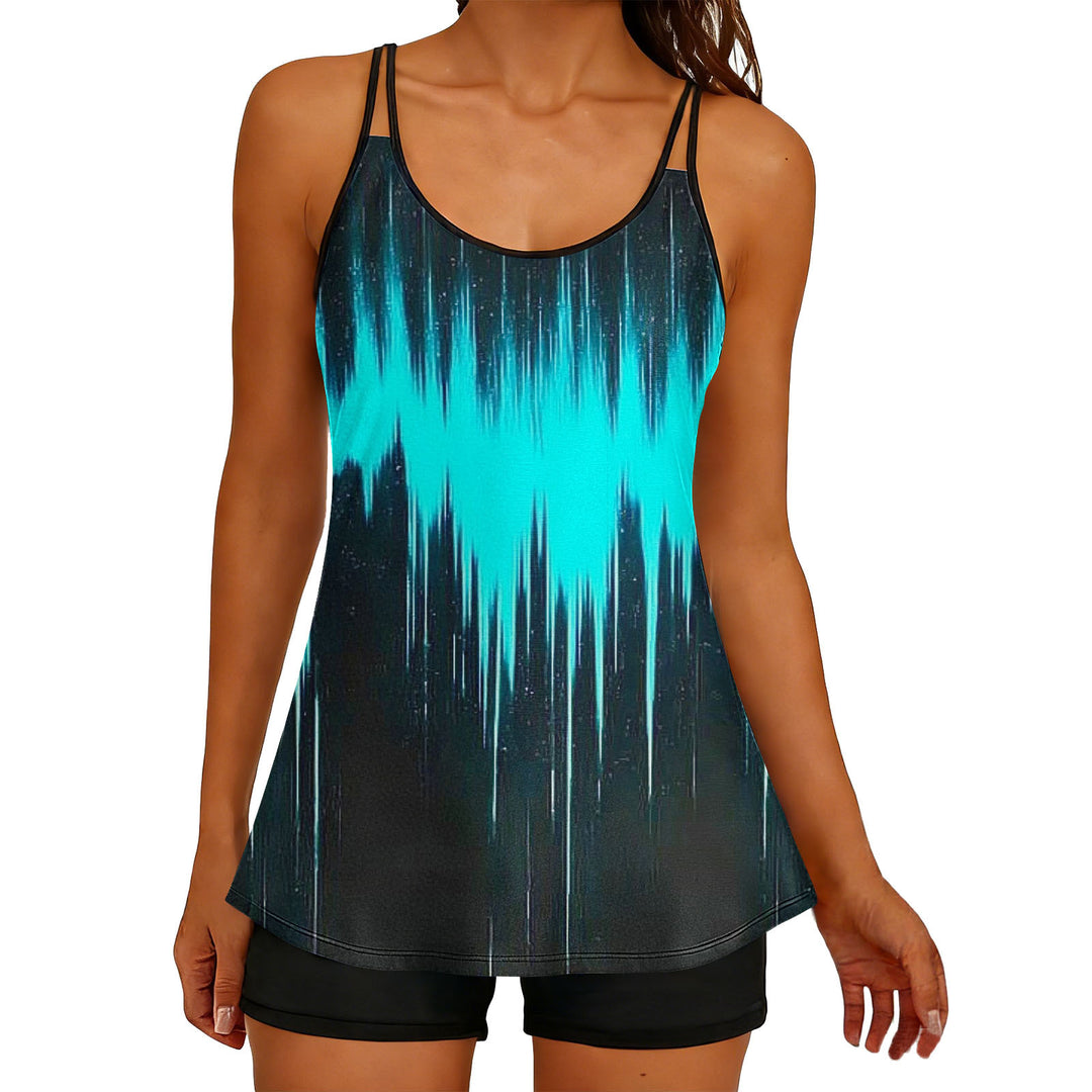 Damen Sportliches Tankini-Oberteil mit elegantem Floral-Design Echo Archiv