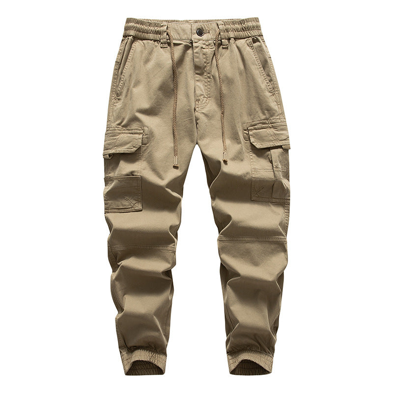 Men's Multifunctional Cargo Jogger Pants with Drawstring Waistband, Knee Patches, and Organizer Pockets Mune Fashion