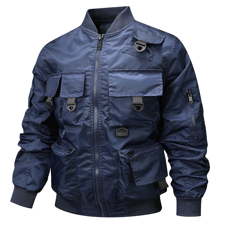Men's urban-military bomber jacket with modular multi-purpose pockets and D-ring details Mune Fashion