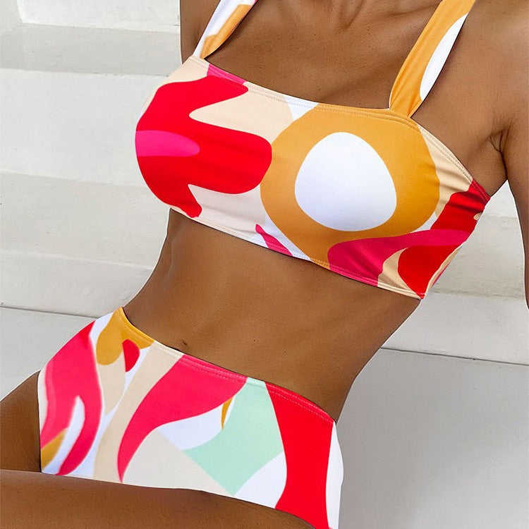 Women's bikini set with fashionable square pattern Mune Fashion