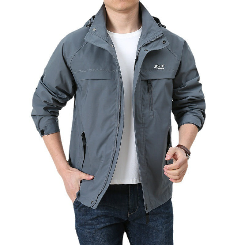 Men's Breathable Transitional Softshell Jacket in Field Style with Hidden Hood and Zip Chest Pocket Mune Fashion