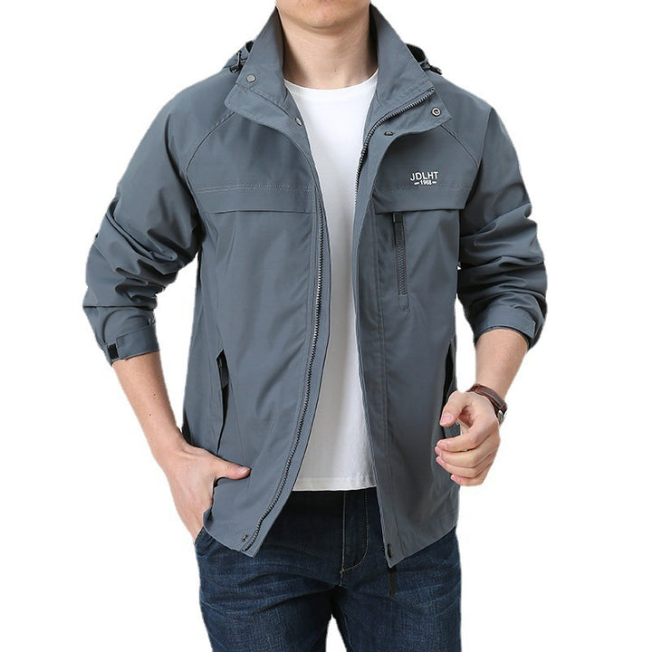 Men's Breathable Transitional Softshell Jacket in Field Style with Hidden Hood and Zip Chest Pocket Mune Fashion