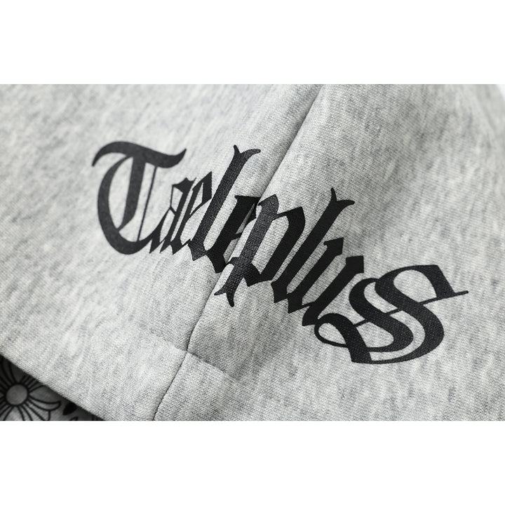 Unisex hooded sweatshirt in urban gothic print with ribbed hem Mune Fashion