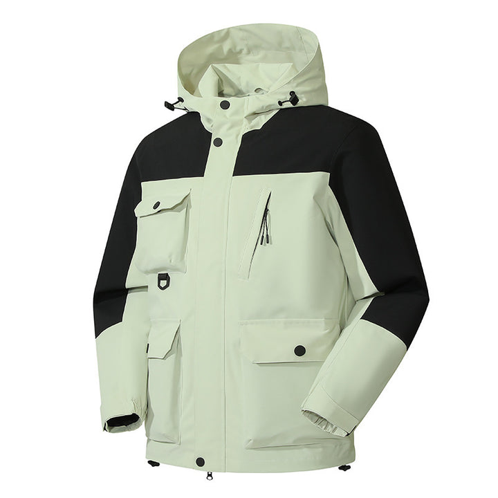 Men's Technical Utility Field Jacket with Hood, Multiple Pockets and Wind-Resistant Shell Mune Fashion