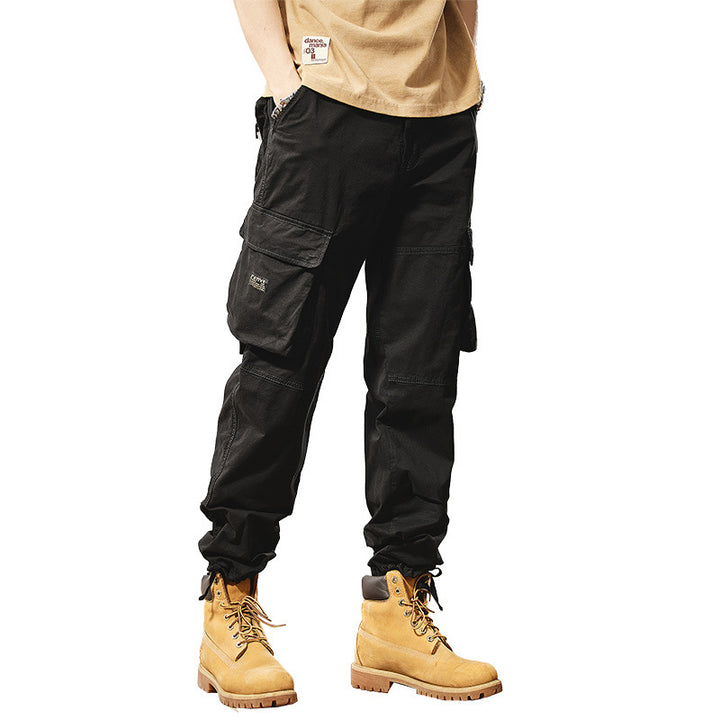 Men's Robust Utility Cargo Pants with Multiple Pockets, Reinforced Knee Panels and Straight Leg Mune Fashion