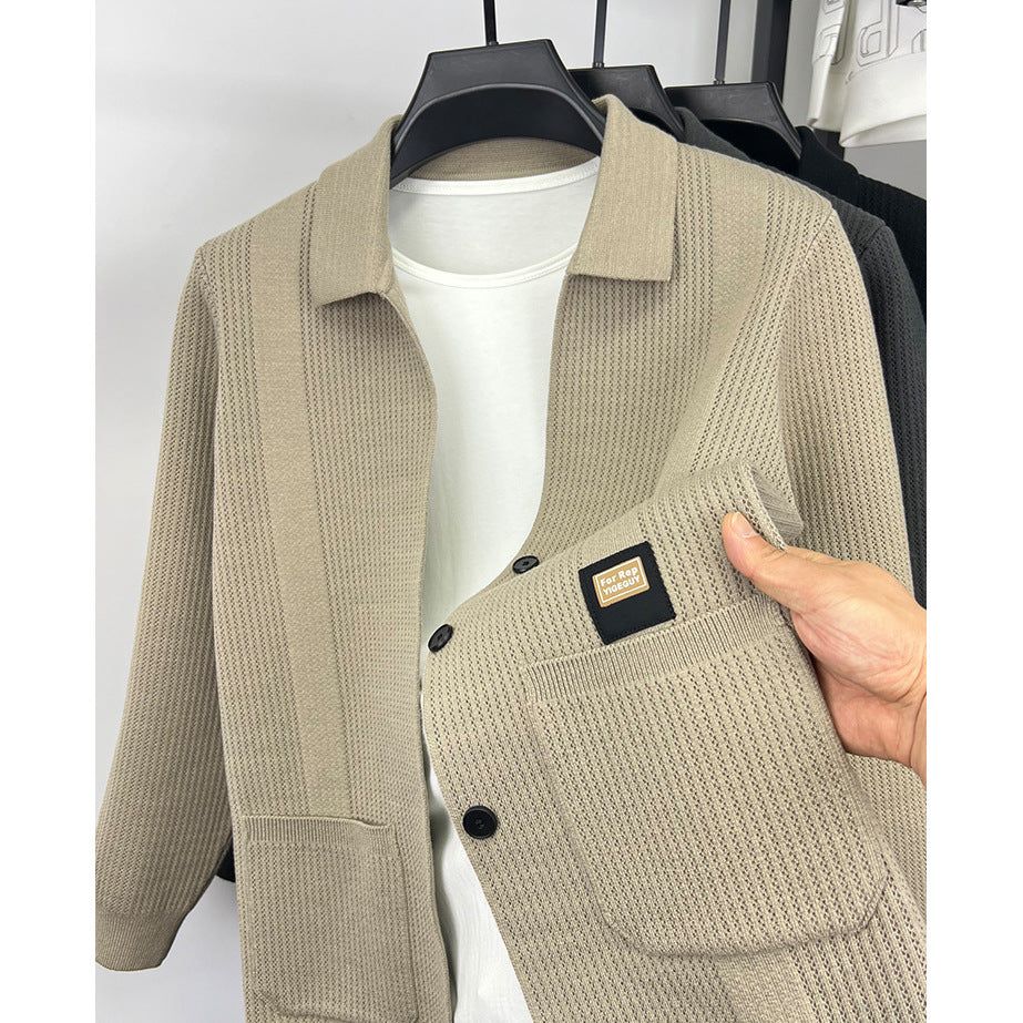 Men's fashionable cardigan with lace pattern Mune Fashion