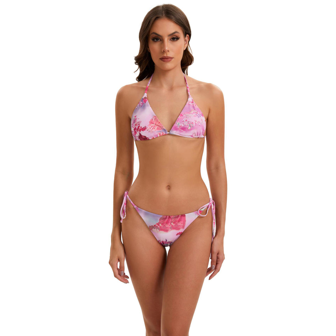 Women's bikini set with long-sleeve crop top and floral design Mune Fashion
