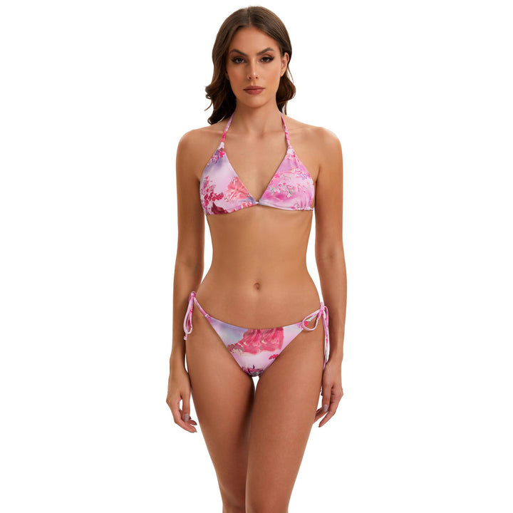 Women's bikini set with long-sleeve crop top and floral design Mune Fashion