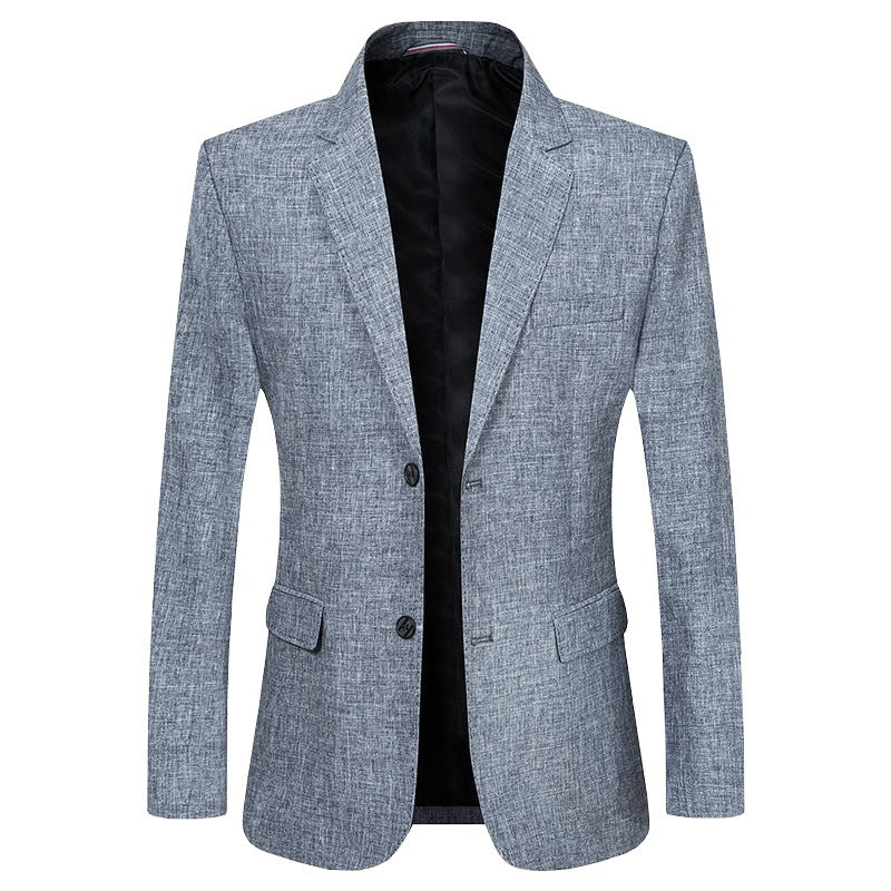 Men's Unstructured Linen Look Blazer with Partial Lining and Flap Pockets Mune Fashion