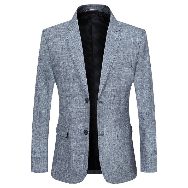 Men's Unstructured Linen Look Blazer with Partial Lining and Flap Pockets Mune Fashion