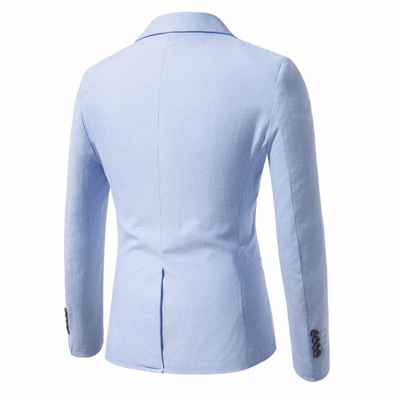 Men's Tailored Single-Button Blazer made of lightweight Cotton-Linen Blend Mune Fashion