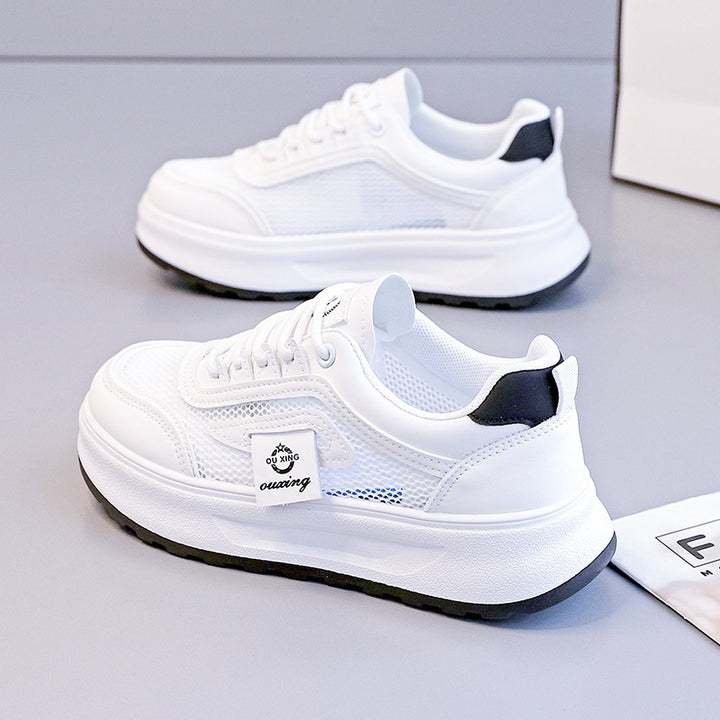 Women's lightweight platform sneakers with breathable mesh upper, padded heel collar, and shock-absorbing EVA sole Mune Fashion