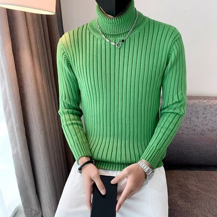 Men's High Quality Knit Sweater with Standing Collar Mune Fashion