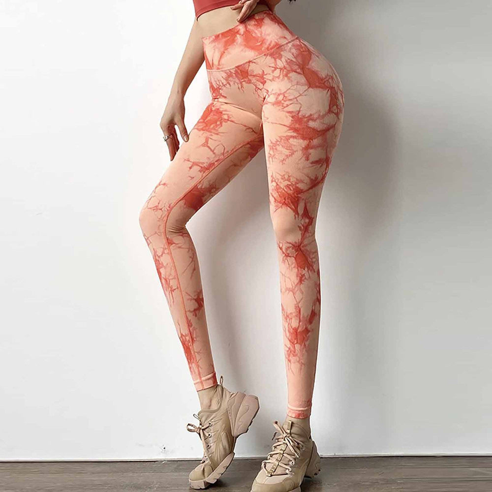 Women’s Yoga Leggings with High Waist, Compression & Batik Look Mune Fashion