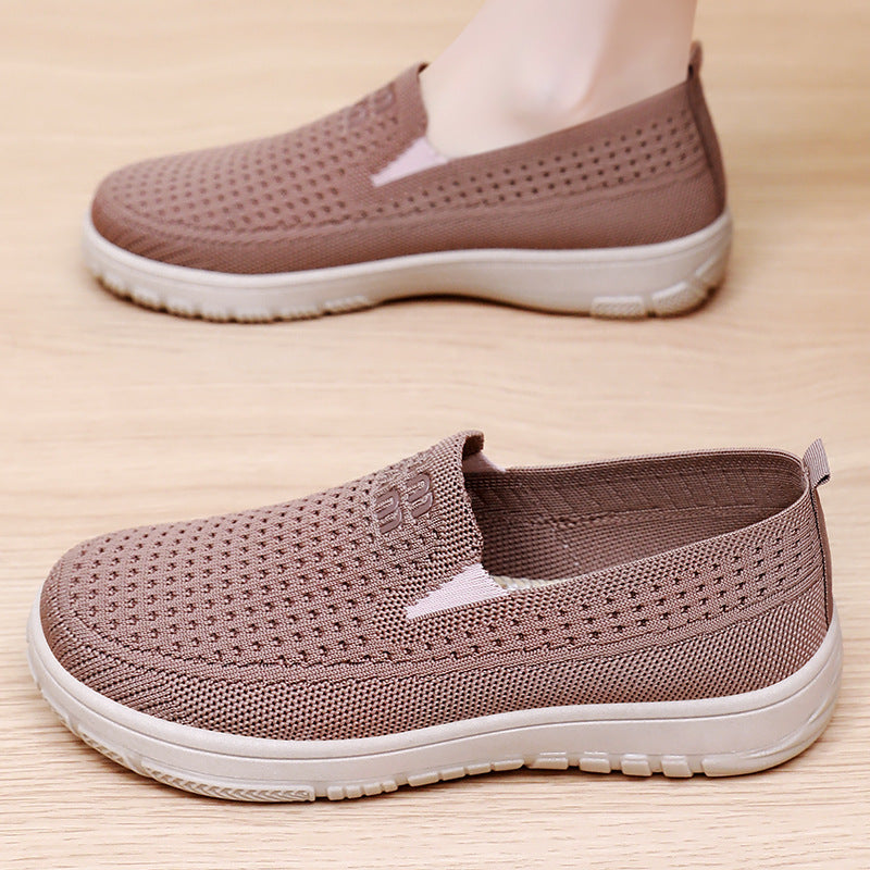 Women Breathable Casual Slip-On Sneakers with Elastic Upper Mune Fashion