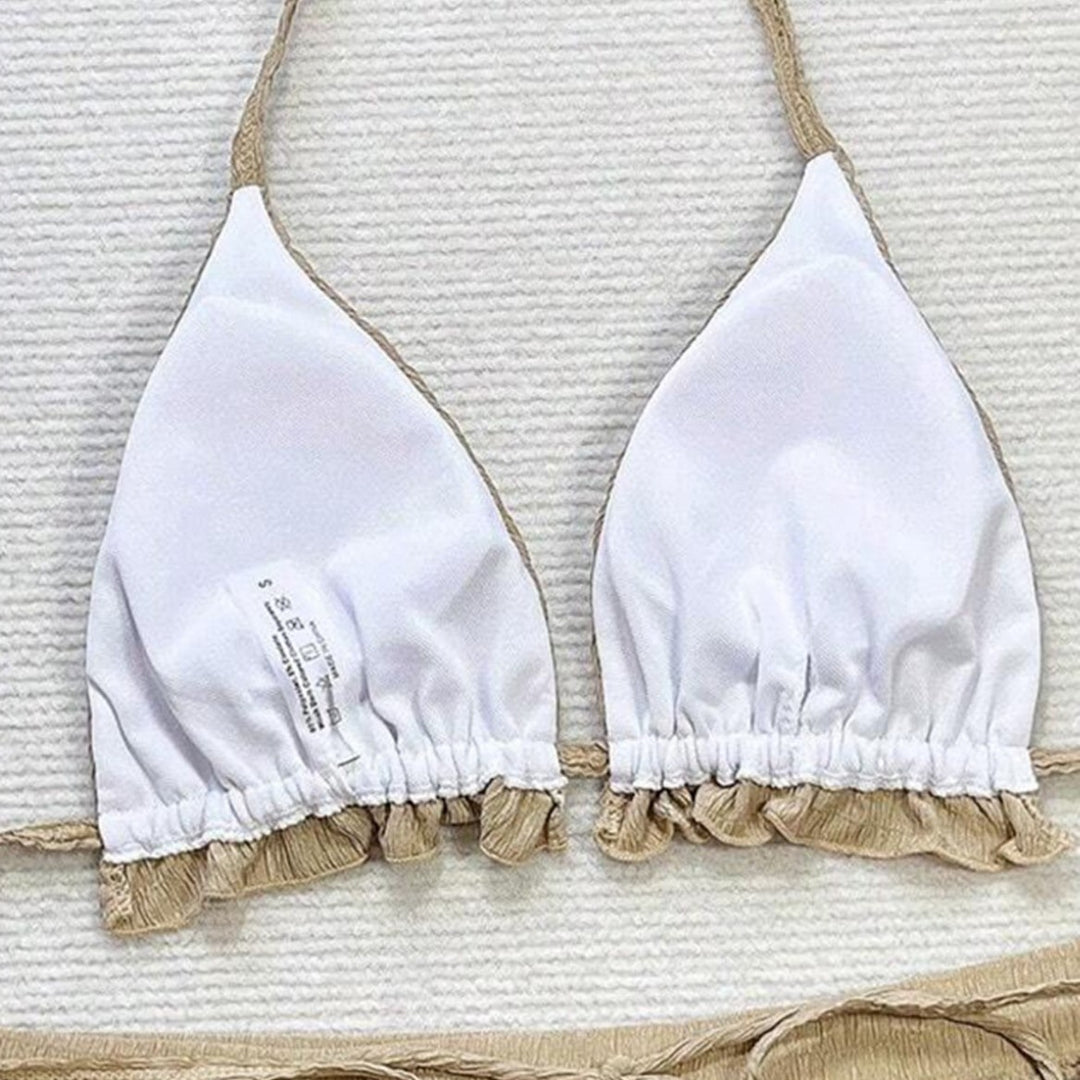 Women Triangle Bikini Set with Casual Shorts Mune Fashion