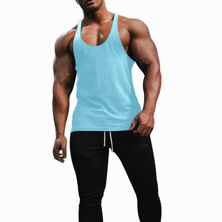 Men's athletic tank top with deep armholes and narrow straps at the back made of cotton stretch Mune Fashion