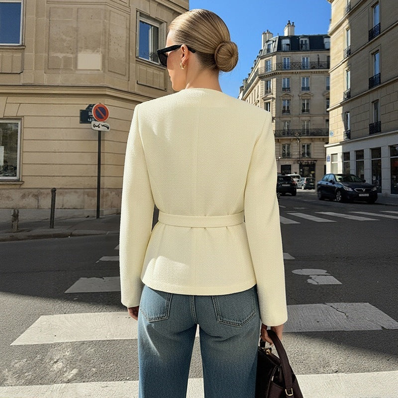 Ladies Fashion Jacket with Waist Belt Mune Fashion