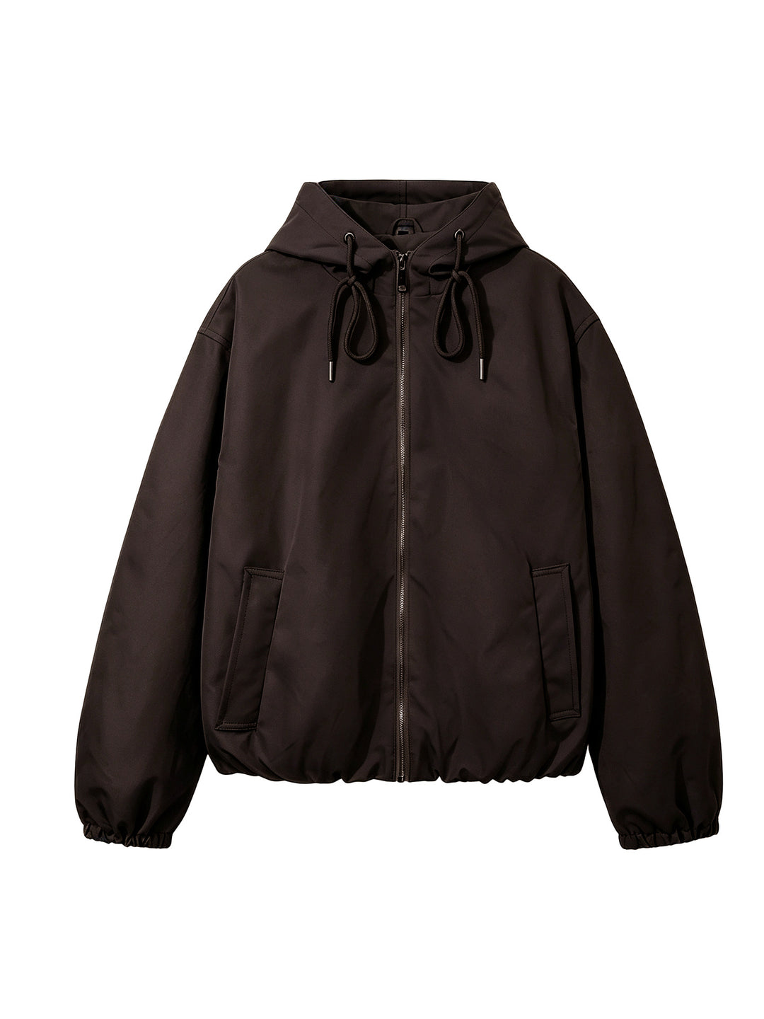 Women's hooded bomber jacket with gathered hem and side pockets Mune Fashion