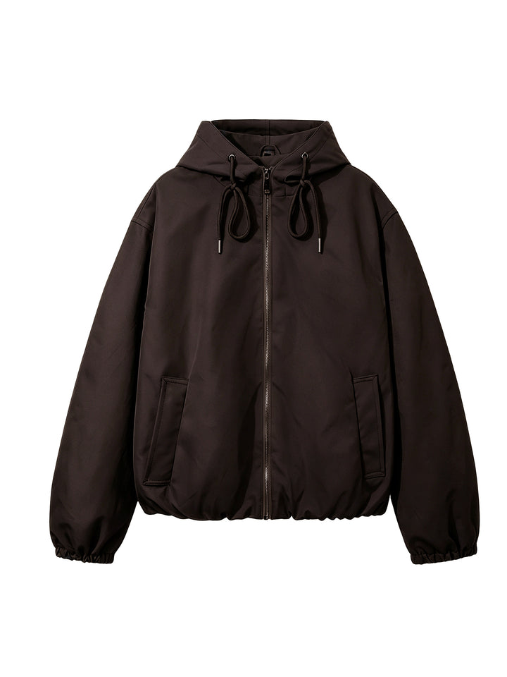 Women's hooded bomber jacket with gathered hem and side pockets Mune Fashion